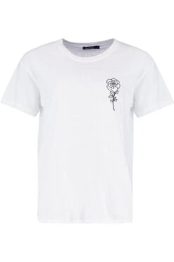 T-Shirt Mit Rosen-Print -Deutschland Mode Pfiff Verkaufs-Shop dzz04696 white xl 2