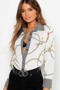 Bluse Mit Ketten-Print 7 Bluse Mit Ketten-Print -Deutschland Mode Pfiff Verkaufs-Shop dzz05014 black xl 3