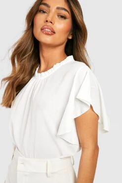 Bluse Mit Rüschen An Ärmeln Und Kragen -Deutschland Mode Pfiff Verkaufs-Shop dzz35423 ivory xl 3