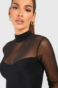 Body Mit Mesh-Bralette -Deutschland Mode Pfiff Verkaufs-Shop dzz59382 black xl 3