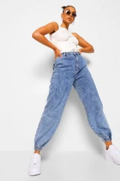 Jogginghose Mit Acid-Waschung Und Elastischen Bündchen -Deutschland Mode Pfiff Verkaufs-Shop fzz00196 mid20blue xl 2