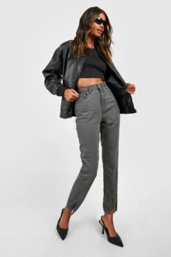 Skinny Jeans Mit Geteiltem Saum -Deutschland Mode Pfiff Verkaufs-Shop fzz00452 grey xl 2