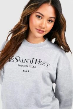 Oversize Sweatshirt Mit Ye Saint West Slogan 7 Oversize Sweatshirt Mit Ye Saint West Slogan -Deutschland Mode Pfiff Verkaufs-Shop fzz00775 grey20marl xl 3
