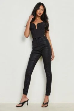 Kroko Röhrenhose In Lederoptik -Deutschland Mode Pfiff Verkaufs-Shop fzz01705 black xl 2