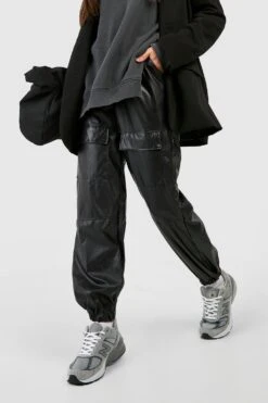 Premium Cargo-Jogginghose Im Leder-Look 7 Premium Cargo-Jogginghose Im Leder-Look -Deutschland Mode Pfiff Verkaufs-Shop fzz02049 black xl 3