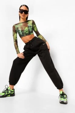 Oversize Jogginghose Mit Woman-Stickerei -Deutschland Mode Pfiff Verkaufs-Shop fzz02770 black xl 2