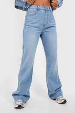 Basic Stretch-Jeans Mit Weitem Bein -Deutschland Mode Pfiff Verkaufs-Shop fzz03383 light20wash xl 3