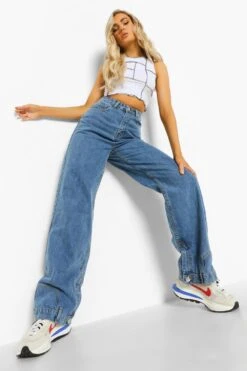 Boyfriend-Jeans Mit Knopfdetail Am Saum -Deutschland Mode Pfiff Verkaufs-Shop fzz04237 mid20blue xl 3