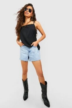 Gewebtes Trägertop Mit Geradem Ausschnitt -Deutschland Mode Pfiff Verkaufs-Shop fzz06314 black xl 2