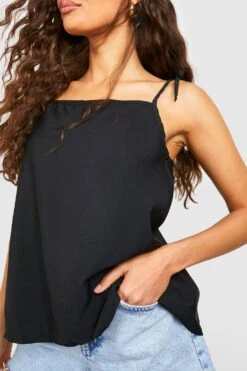 Gewebtes Trägertop Mit Geradem Ausschnitt -Deutschland Mode Pfiff Verkaufs-Shop fzz06314 black xl 3