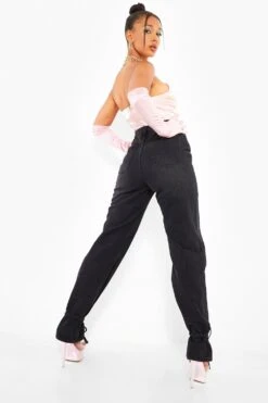 Straight Leg Jeans Mit Knöchelbindung