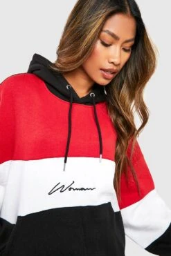 Colorblock Hoodie Mit Woman-Print 7 Colorblock Hoodie Mit Woman-Print -Deutschland Mode Pfiff Verkaufs-Shop fzz06622 black xl 3