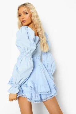 Rüschen-Shorts Mit Spitzenborte -Deutschland Mode Pfiff Verkaufs-Shop fzz07403 baby20blue xl 1