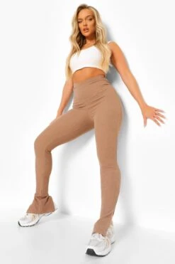 Gerippte Leggings In Knitteroptik Mit Geteiltem Saum 6 Gerippte Leggings In Knitteroptik Mit Geteiltem Saum -Deutschland Mode Pfiff Verkaufs-Shop fzz09503 mocha xl 2