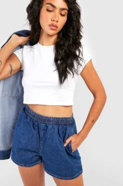 Jeansshorts Mit Elastischem Bund