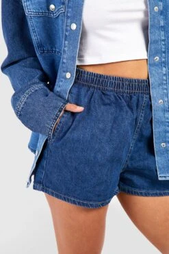 Jeansshorts Mit Elastischem Bund -Deutschland Mode Pfiff Verkaufs-Shop fzz09682 mid20blue xl 3