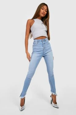 Zerrissene Skinny Jeans Mit Asymmetrischem Saum 6 Zerrissene Skinny Jeans Mit Asymmetrischem Saum -Deutschland Mode Pfiff Verkaufs-Shop fzz11668 light20blue xl 2