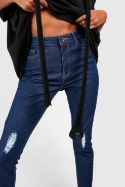 Zerrissene Skinny Jeans Mit Ausgefranstem Saum -Deutschland Mode Pfiff Verkaufs-Shop fzz13296 indigo xl 3