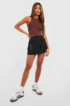 Basic Racer Crop Top -Deutschland Mode Pfiff Verkaufs-Shop fzz16741 chocolate xl 2