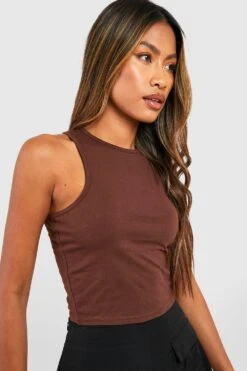 Basic Racer Crop Top -Deutschland Mode Pfiff Verkaufs-Shop fzz16741 chocolate xl 3