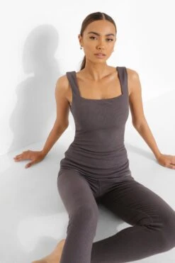 Yoga Nahtlose, Gerippte Active Leggings -Deutschland Mode Pfiff Verkaufs-Shop fzz18659 grey xl 3