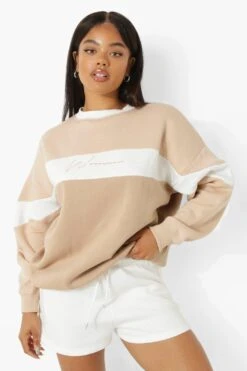 Oversize Colorblock Woman Sweatshirt
