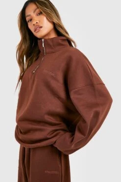 Recyceltes Sweatshirt Mit Halbem Reißverschluss
