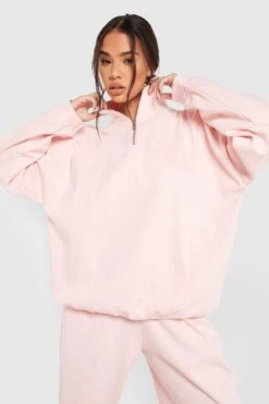 Recyceltes Premium-Sweatshirt Mit Halbem Reißverschluss -Deutschland Mode Pfiff Verkaufs-Shop fzz23661 light20pink xl 3