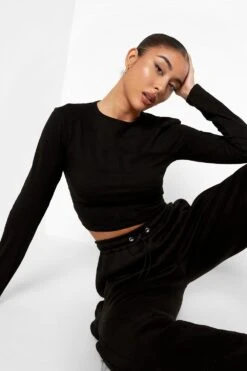 Basic Rundhals-Oberteil Mit Langen Ärmeln 6 Basic Rundhals-Oberteil Mit Langen Ärmeln -Deutschland Mode Pfiff Verkaufs-Shop fzz27089 black xl 2