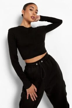 Basic Rundhals-Oberteil Mit Langen Ärmeln 7 Basic Rundhals-Oberteil Mit Langen Ärmeln -Deutschland Mode Pfiff Verkaufs-Shop fzz27089 black xl 3