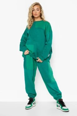 Grüne Colorblock Patchwork Jogginghose -Deutschland Mode Pfiff Verkaufs-Shop fzz32371 green xl 2