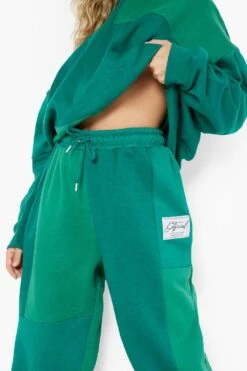 Grüne Colorblock Patchwork Jogginghose -Deutschland Mode Pfiff Verkaufs-Shop fzz32371 green xl 3
