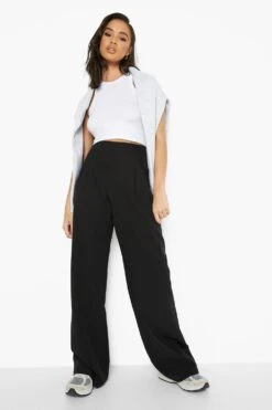 Weite Anzughose Mit Bundfalten Und Hohem Bund -Deutschland Mode Pfiff Verkaufs-Shop fzz33624 black xl 2