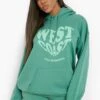 Oversize Hoodie Mit West Coast Herz-Print