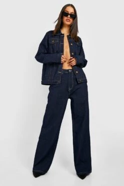 Basics Weite Jeans Mit Hohem Bund