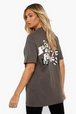 Oversize T-Shirt Mit Stay Positive Print