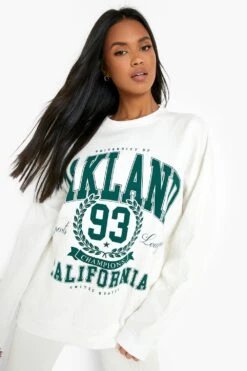 Oversize Sweatshirt Mit Oakland-Print