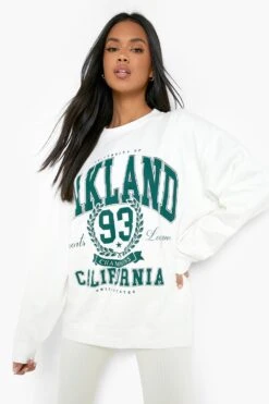 Oversize Sweatshirt Mit Oakland-Print -Deutschland Mode Pfiff Verkaufs-Shop fzz36832 ecru xl 2