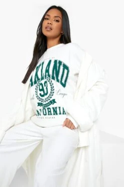 Oversize Sweatshirt Mit Oakland-Print -Deutschland Mode Pfiff Verkaufs-Shop fzz36832 ecru xl 3