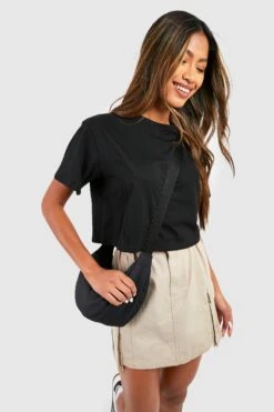 Kurzärmliges Basic Crop Top