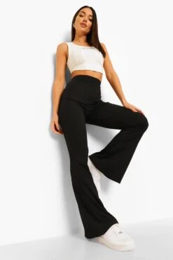 Geripptes Basic Schlaghose -Deutschland Mode Pfiff Verkaufs-Shop fzz37035 black xl 3