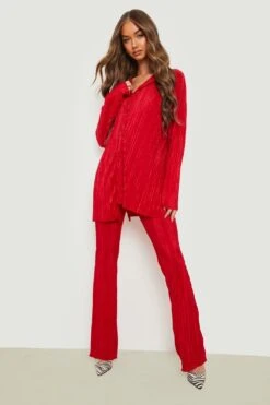 Plissee-Schlaghose Aus Satin 6 Plissee-Schlaghose Aus Satin -Deutschland Mode Pfiff Verkaufs-Shop fzz37656 red xl 2