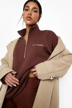 Active Sweatshirt Mit Trichterkragen -Deutschland Mode Pfiff Verkaufs-Shop fzz38953 chocolate xl 3