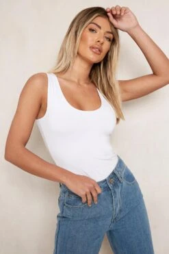 Ärmelloser Rundhals-Body -Deutschland Mode Pfiff Verkaufs-Shop fzz39055 white xl 3