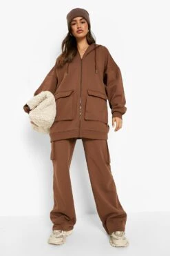 Recycelte Jogginghose Mit Geradem Bein Und Cargo-Taschen -Deutschland Mode Pfiff Verkaufs-Shop fzz39191 chocolate xl 2