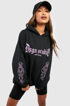 Oversize Hoodie Mit Dsgn Studio Gothic Print -Deutschland Mode Pfiff Verkaufs-Shop fzz39356 black xl 3