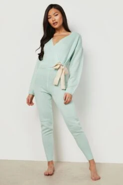 Strick-Leggings Mit Woman-Kordelzug