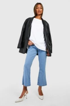 Basics Schlagjeans Mit Hohem Bund