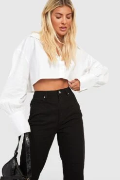 Basics Slim-Fit Jeans Mti Hohem Bund -Deutschland Mode Pfiff Verkaufs-Shop fzz40492 black xl 2