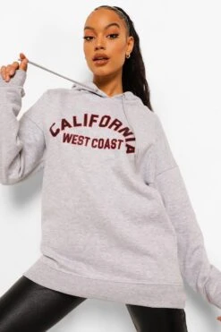 Oversized Hoodie Mit California Slogan 7 Oversized Hoodie Mit California Slogan -Deutschland Mode Pfiff Verkaufs-Shop fzz43370 grey20marl xl 3